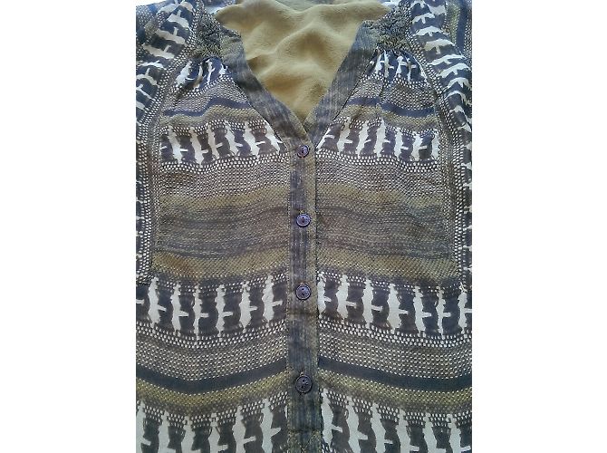 Camicetta di seta Diane Von Furstenberg Marrone Khaki Cachi - vista 7