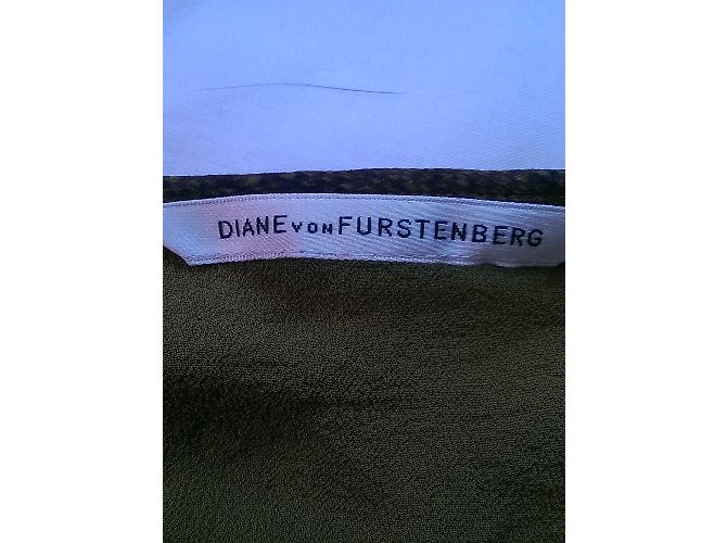 Camicetta di seta Diane Von Furstenberg Marrone Khaki Cachi - vista 8