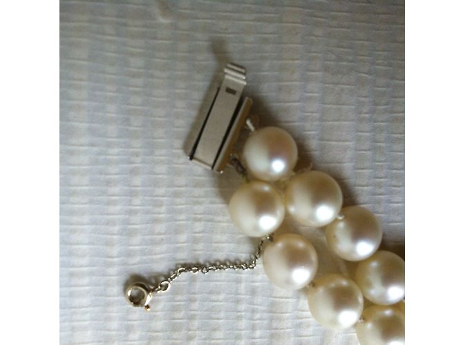 Autre Marque Collar de perlas vintage Blanco - vista 7