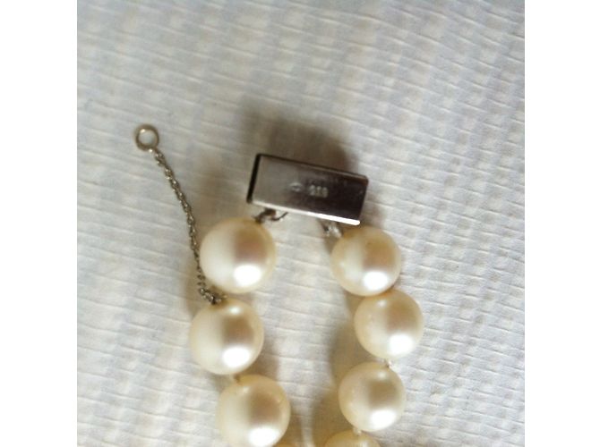 Autre Marque Collar de perlas vintage Blanco - vista 8