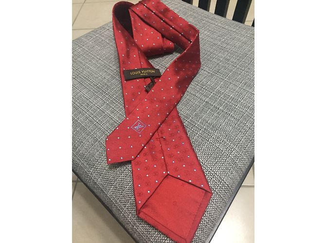 Cravatta Louis Vuitton Monogram in seta rossa Rosso - vista 2