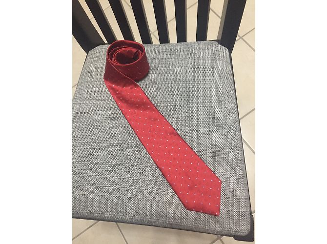 Cravatta Louis Vuitton Monogram in seta rossa Rosso - vista 3