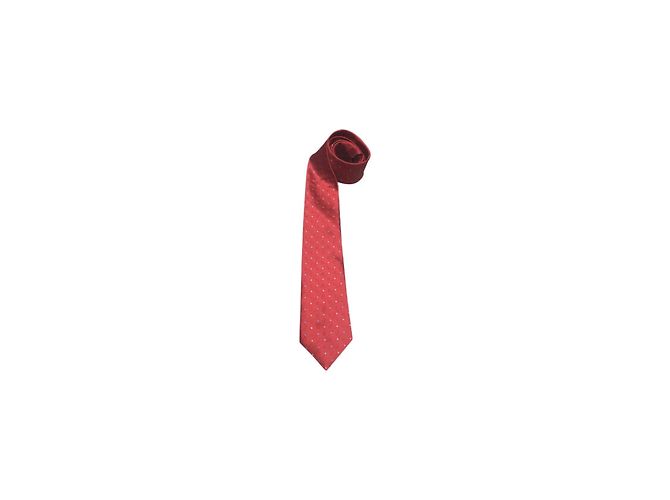 Cravatta Louis Vuitton Monogram in seta rossa Rosso - vista 4