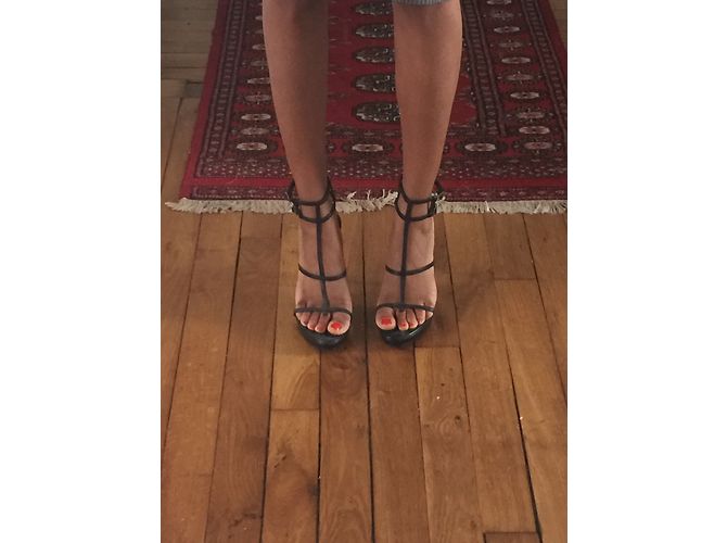 Sandali Hugo Boss in pelle nera Nero - vista 2