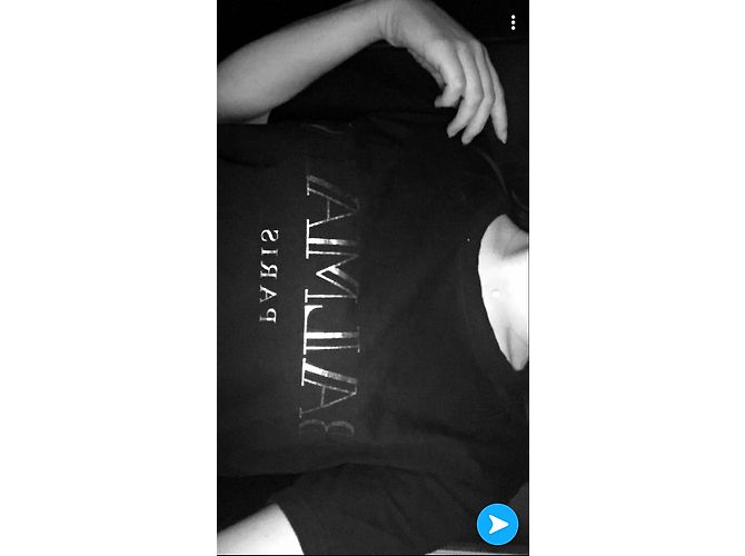 T-shirt Balmain preta de algodão com inscrição dourada Preto - vista 2