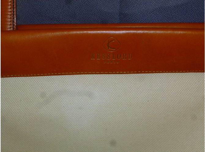 Autre Marque Borsa a tracolla KESSLORD in lino grezzo e pelle Oro - vista 2