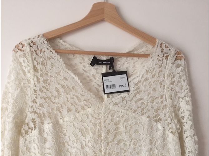 The Kooples Guipure Spitzenkleid Creme Roh - Ansicht 2