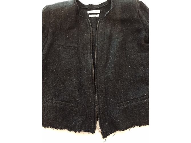 Giacca Isabel Marant N ° 1501 nera in cotone e lino Nero - vista 7