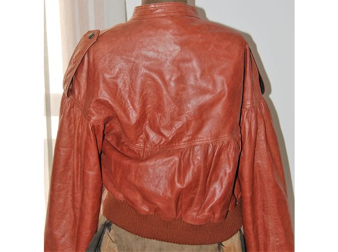 Kenzo Bikerjacke aus Lammleder in Orange und Caramel Karamell - Ansicht 2