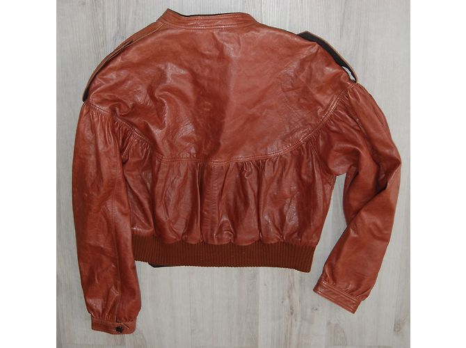 Kenzo Bikerjacke aus Lammleder in Orange und Caramel Karamell - Ansicht 3