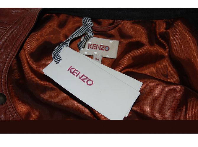 Kenzo Bikerjacke aus Lammleder in Orange und Caramel Karamell - Ansicht 8