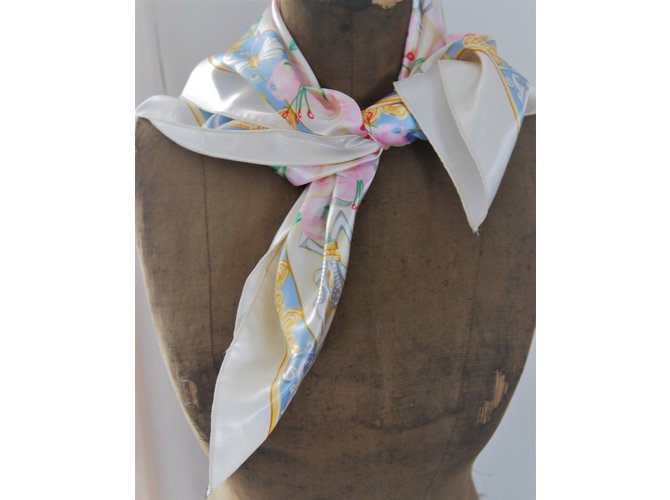 Sciarpa di seta Pierre Balmain Rosa Bianco Blu - vista 3