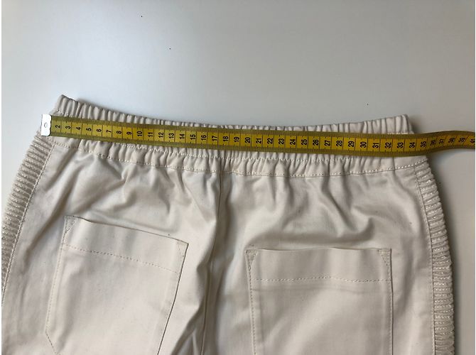 Pantalones Biker Balmain Crema de Algodón Crudo - vista 10
