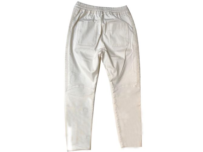 Pantalones Biker Balmain Crema de Algodón Crudo - vista 2