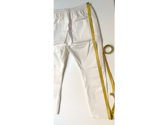 Pantalones Biker Balmain Crema de Algodón Crudo - vista 6