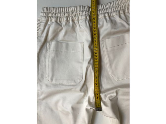 Pantalones Biker Balmain Crema de Algodón Crudo - vista 8
