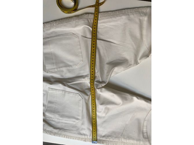 Pantalones Biker Balmain Crema de Algodón Crudo - vista 9