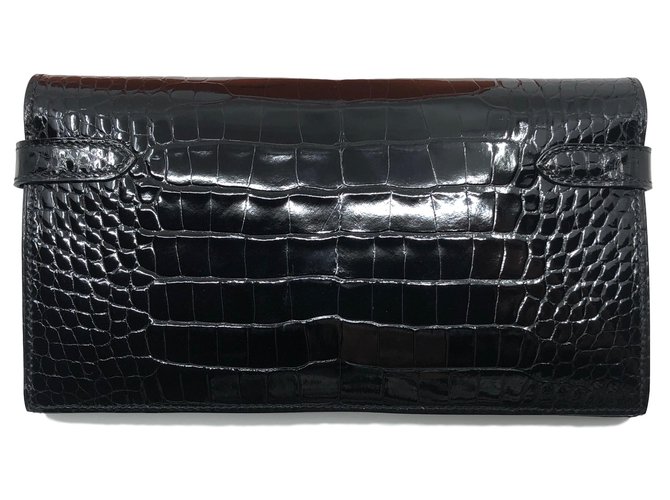 Hermès cocodrilo kelly Negro - vista 2