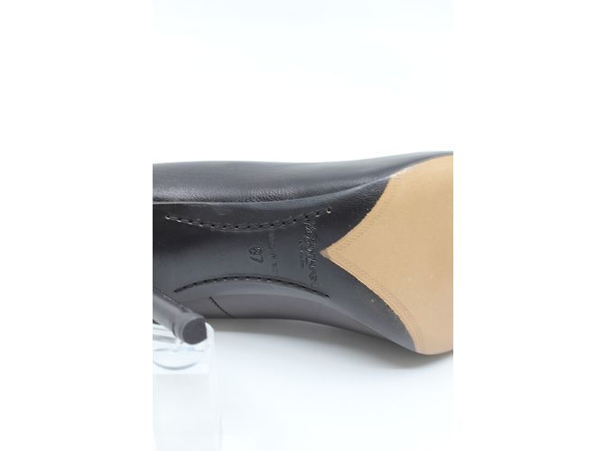 Décolleté Yves Saint Laurent in pelle nera con punta dorata 10,5 cm - vista 15
