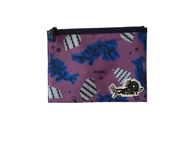 Clutch Kenzo Monster Tools Viola Gialla Porpora Giallo - vista 2