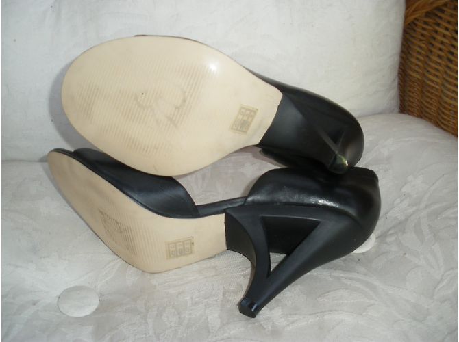 Autre Marque Schwarze Leder Pumps 10 cm Absatz - Ansicht 6