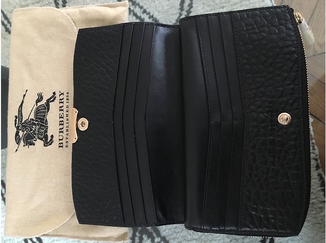 Burberry Black Grained Leather Wallet - view 4