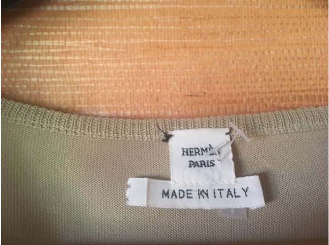 Top sin mangas Hermès de viscosa beige - vista 2