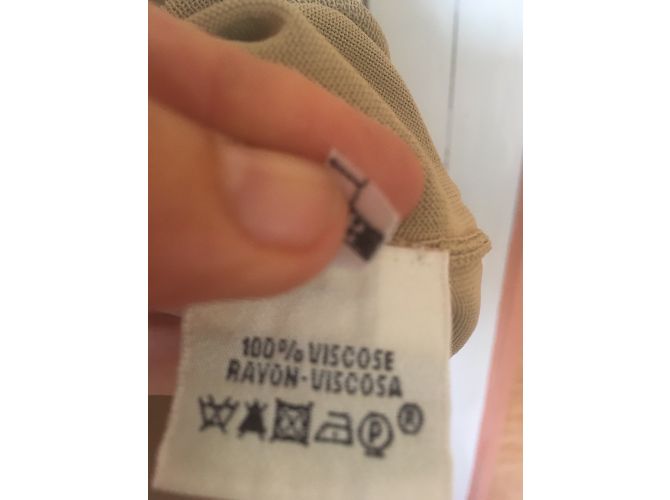 Top sin mangas Hermès de viscosa beige - vista 3