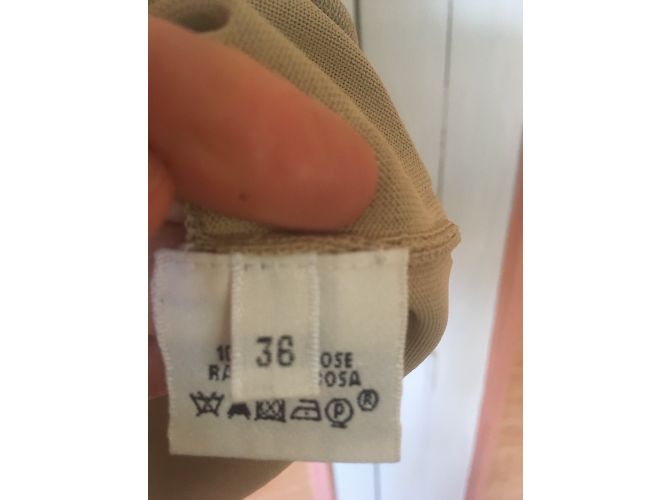 Top sin mangas Hermès de viscosa beige - vista 4
