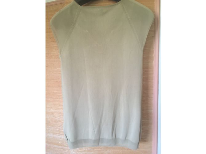Top sin mangas Hermès de viscosa beige - vista 5