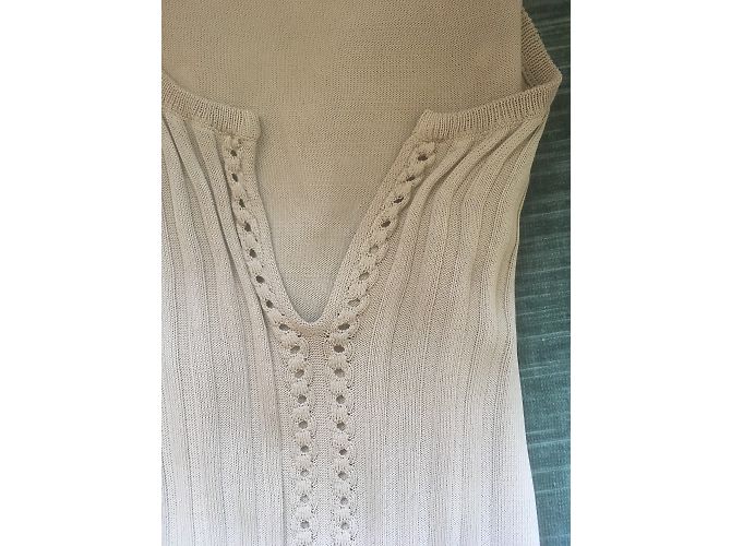 Top sin mangas Hermès de viscosa beige - vista 6