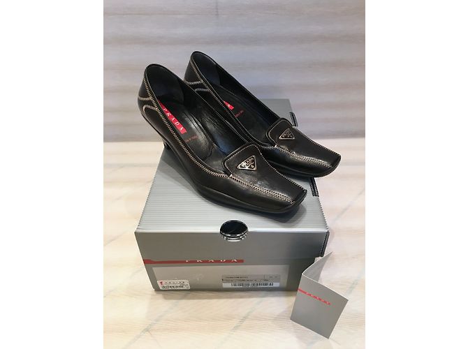 Décolleté Prada in pelle nera Taglia 4 Nero - vista 8