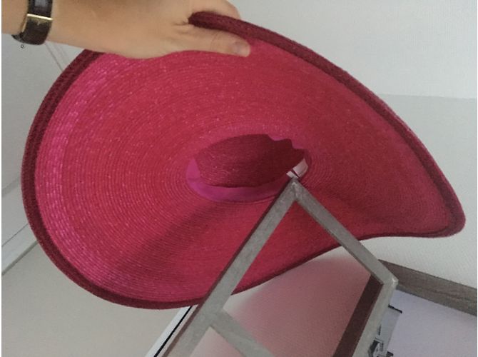 Autre Marque Strohhut in Rosa mit Stoffblume Pink - Ansicht 3