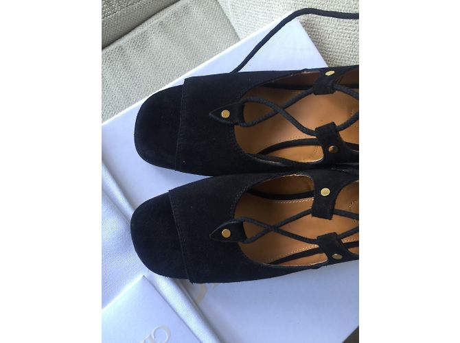 Sandali gladiatore Chloé in scamosciato nero - vista 4