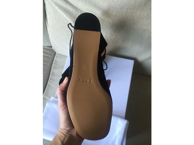 Sandali gladiatore Chloé in scamosciato nero - vista 5