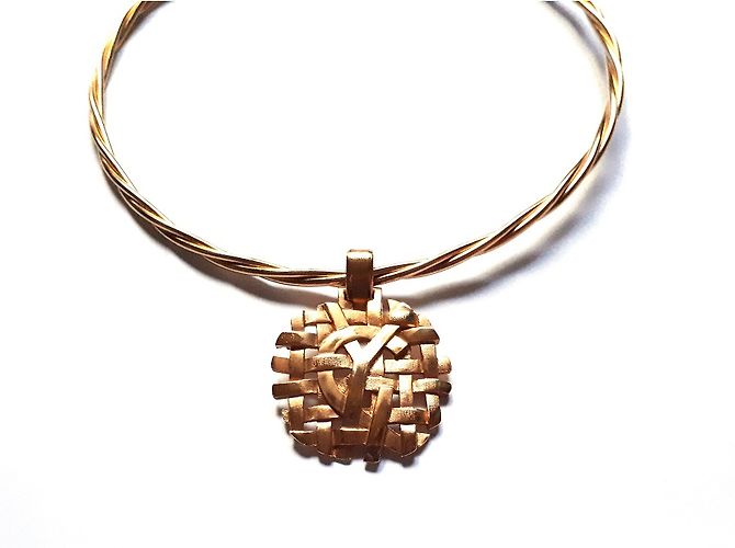 Collana Yves Saint Laurent Siglé Interlacciato Oro Acciaio D'oro - vista 5
