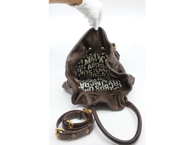Borsa Marc Jacobs in pelle martellata marrone - vista 5