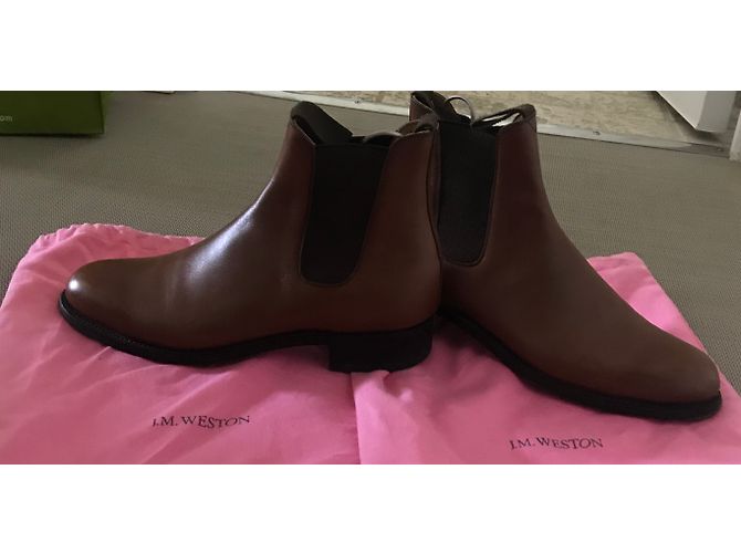 Stivaletti JM Weston in agnello marrone - vista 2