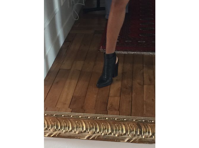Botines de tacón Alexander Wang en cuero negro - vista 4