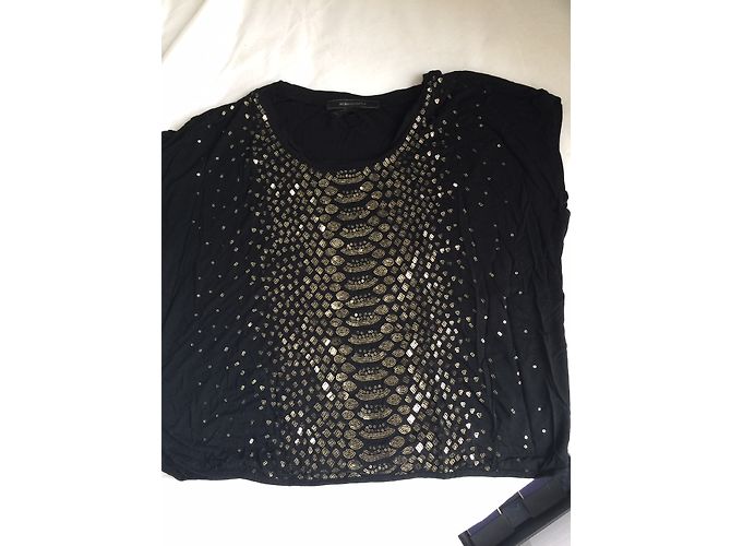 Camiseta de algodón negra Bcbg Max Azria Negro - vista 3