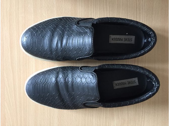 Baskets Steve Madden effet crocodile noir cuir - vue 2