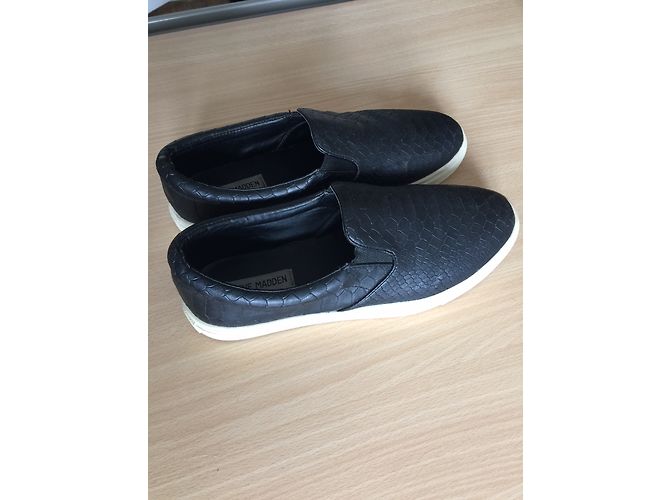 Baskets Steve Madden effet crocodile noir cuir - vue 3