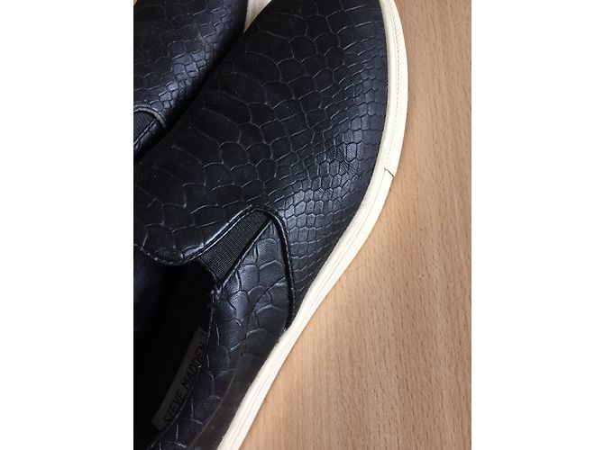 Baskets Steve Madden effet crocodile noir cuir - vue 4
