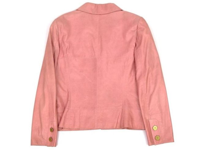 Chanel-Ziegenleder-Kamelienlederjacke Pink - Ansicht 2
