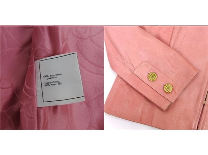 Chanel-Ziegenleder-Kamelienlederjacke Pink - Ansicht 4