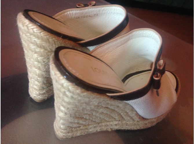 Louis Vuitton Mules compensées Blanc - vue 3