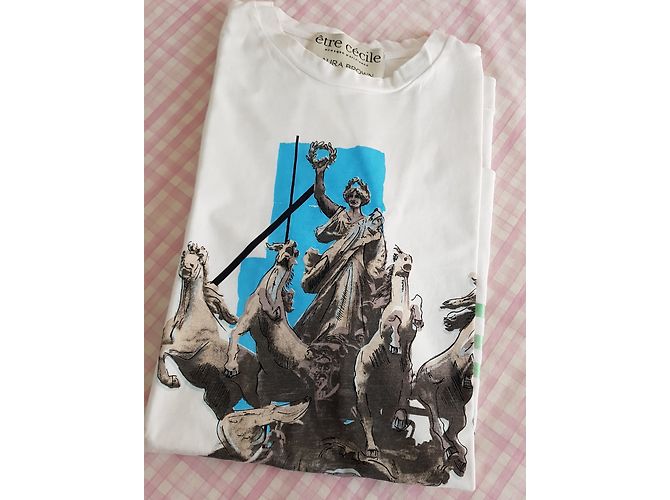 Autre Marque Camiseta Laura BROWN ETRE CECILE de algodón blanco Azul - vista 4