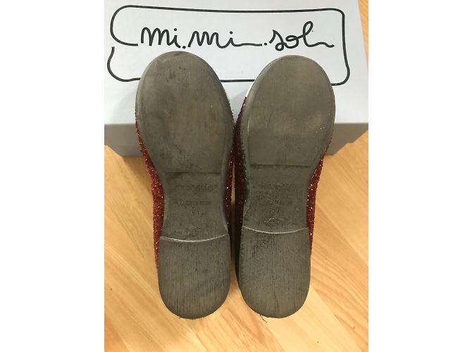 Autre Marque Botas de couro e lantejoulas vermelho escuro Bordeaux - vista 3