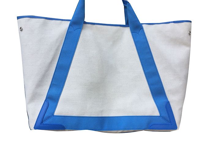 Borsa Tote Balenciaga Navy Grande Blu e Beige - vista 2