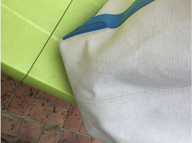 Borsa Tote Balenciaga Navy Grande Blu e Beige - vista 8